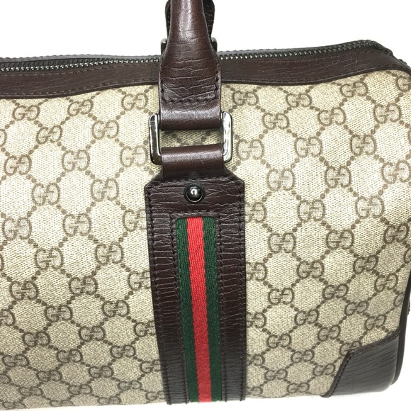 Gucci authentic brown monogram coated canvas unisex travel bag - Picture 8 of 15